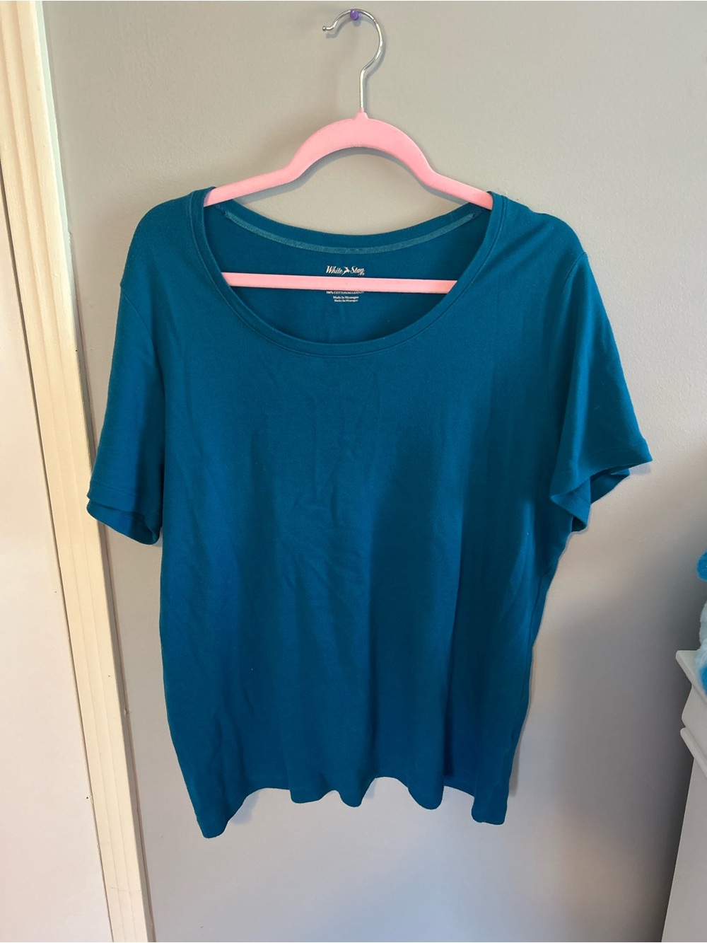 White Stag Teal Short Sleeve Scoop Neck Top